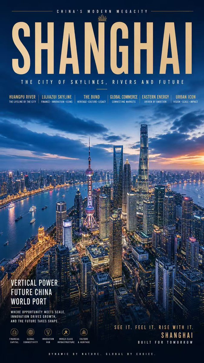 Shanghai Night Poster — GPT Image 2 image prompt example