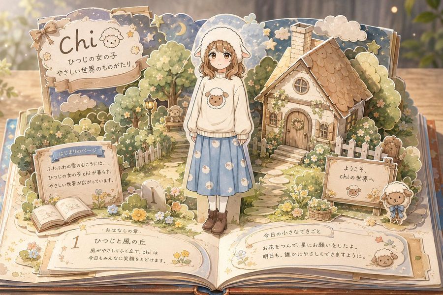 Sheep Girl Storybook — GPT Image 2 image prompt example