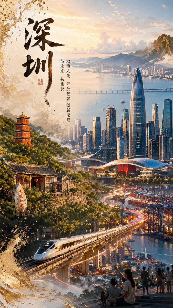 Shenzhen Heritage Futuristic Poster — GPT Image 2 image prompt example