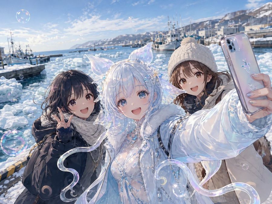 Shiretoko Clione Selfie — GPT Image 2 image prompt example