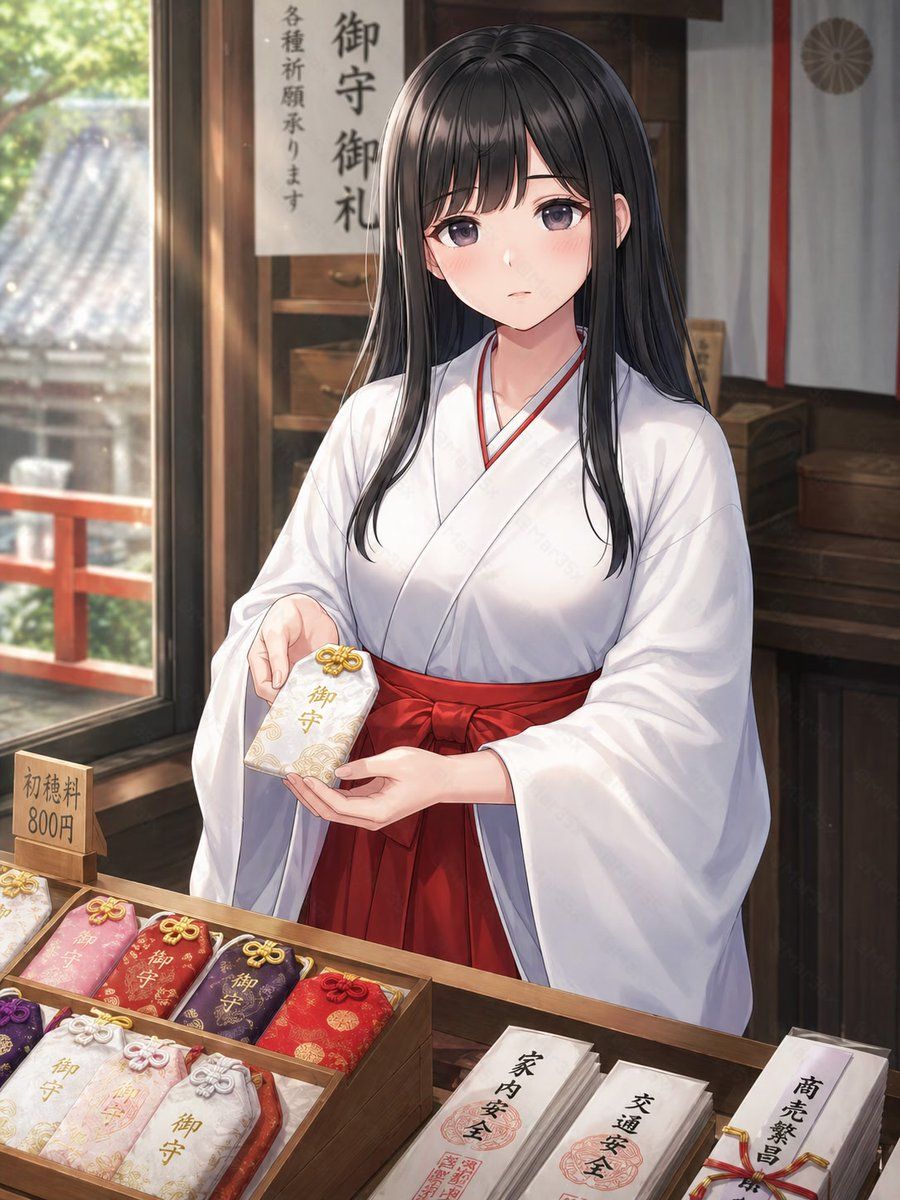 Shrine Maiden Offering An Omamori — GPT Image 2 image prompt example