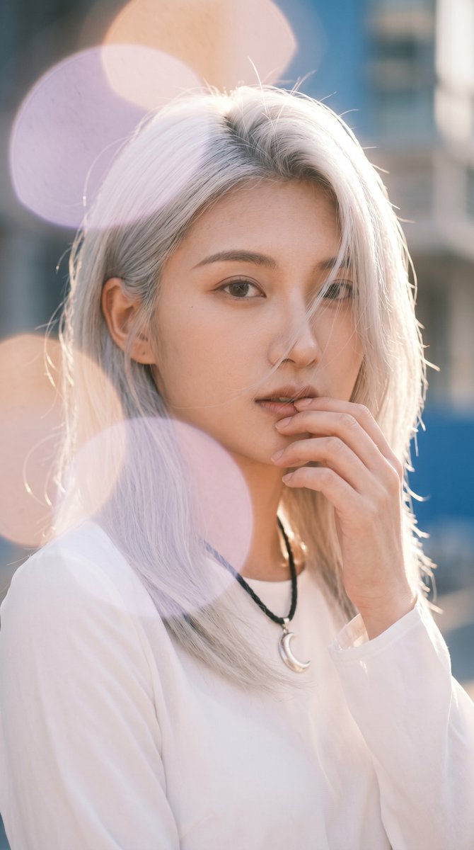 Silver Haired Model Portrait — GPT Image 2 image prompt example