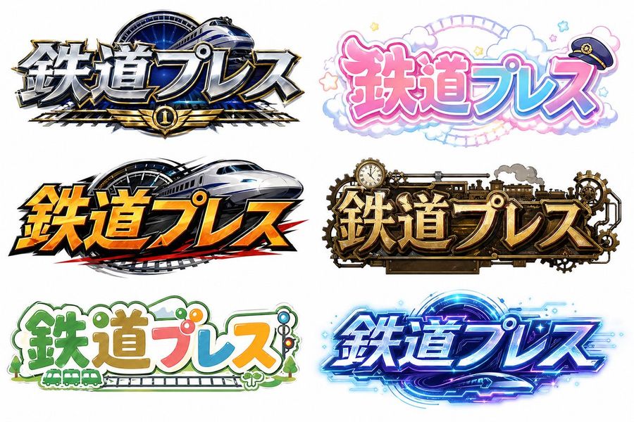 Six Japanese Train Logo Variations — GPT Image 2 image prompt example