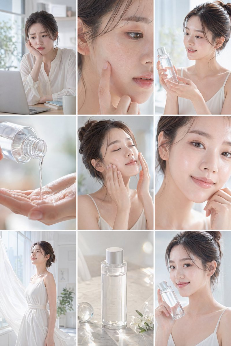 Skincare Commercial Storyboard — GPT Image 2 image prompt example