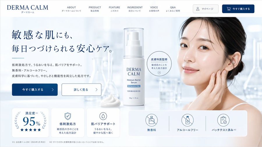 Skincare E Commerce Landing Page Mockup — GPT Image 2 image prompt example