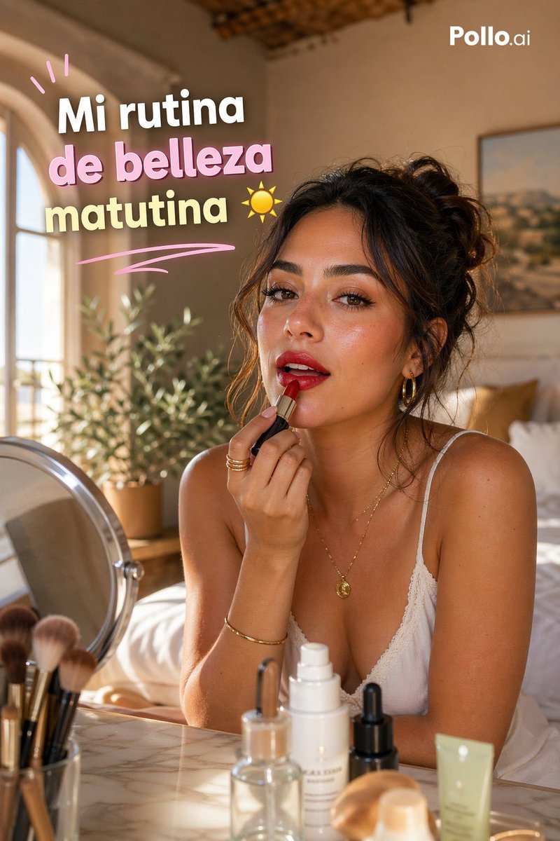 Spanish Grwm Morning Beauty Thumbnail — GPT Image 2 image prompt example