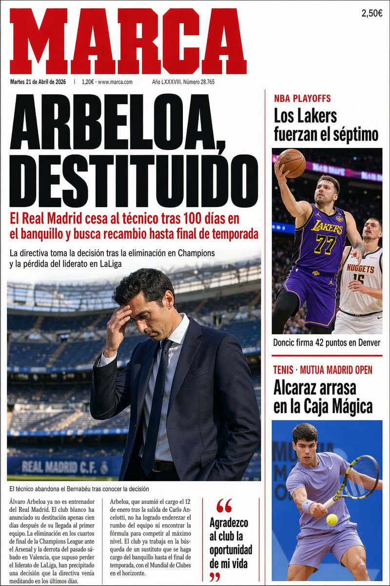 Spanish Sports Newspaper Front Page — GPT Image 2 image prompt example