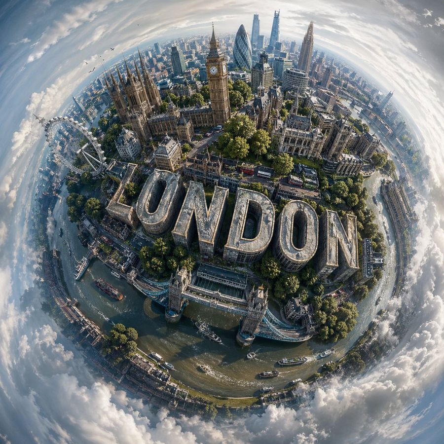 Spherical Miniature World Cityscape — GPT Image 2 image prompt example