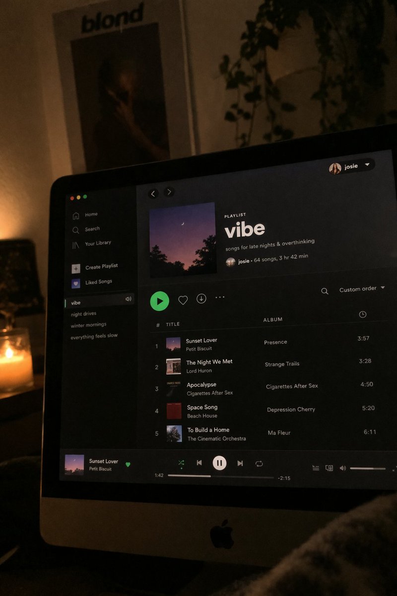 Spotify Playlist Screen Night — GPT Image 2 image prompt example