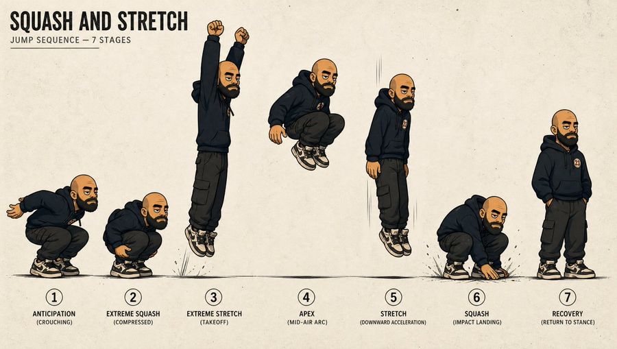 Squash Stretch Jump Sheet — GPT Image 2 image prompt example