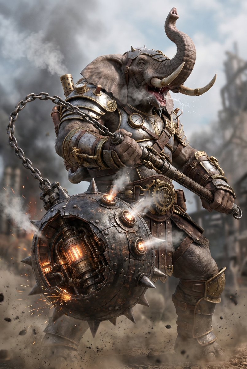 Steampunk Elephant Warrior — GPT Image 2 image prompt example