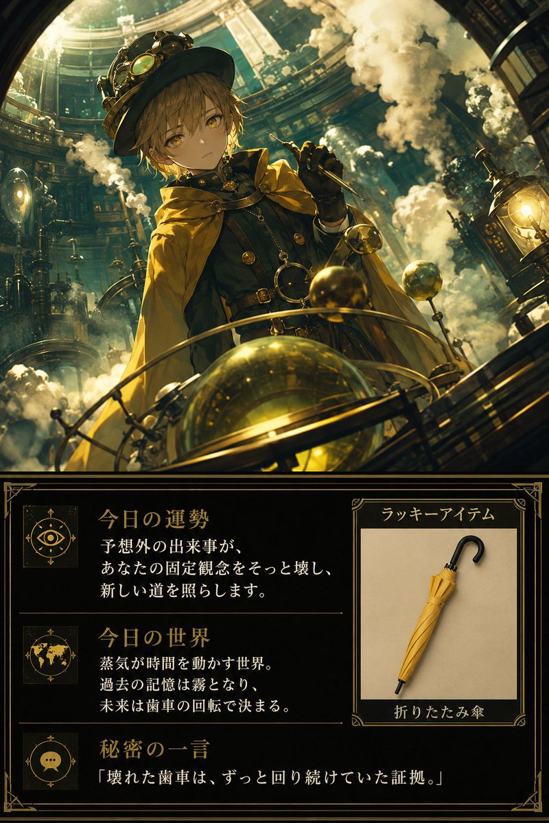 Steampunk Fortune Card — GPT Image 2 image prompt example