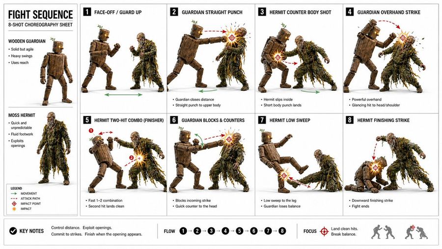 Storyboard Action Impact Simplification — GPT Image 2 image prompt example