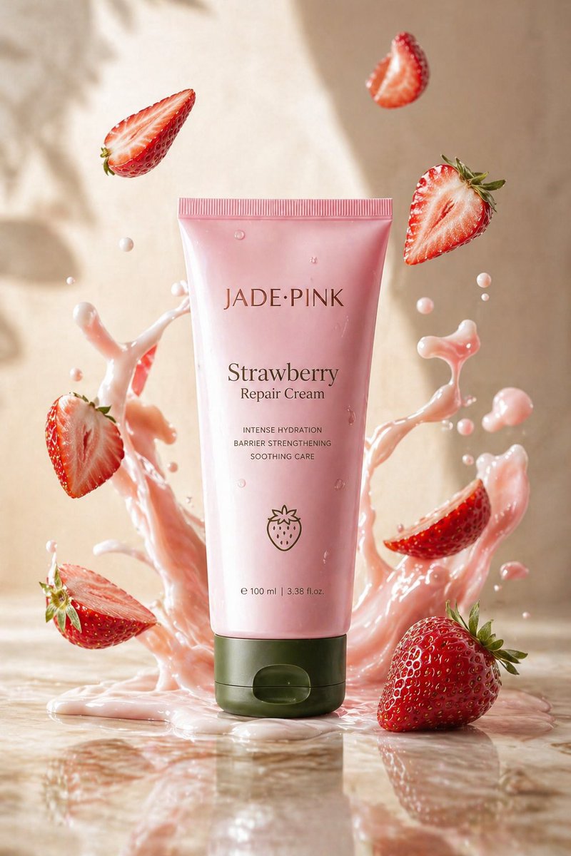 Strawberry Repair Cream Product Shot — GPT Image 2 image prompt example