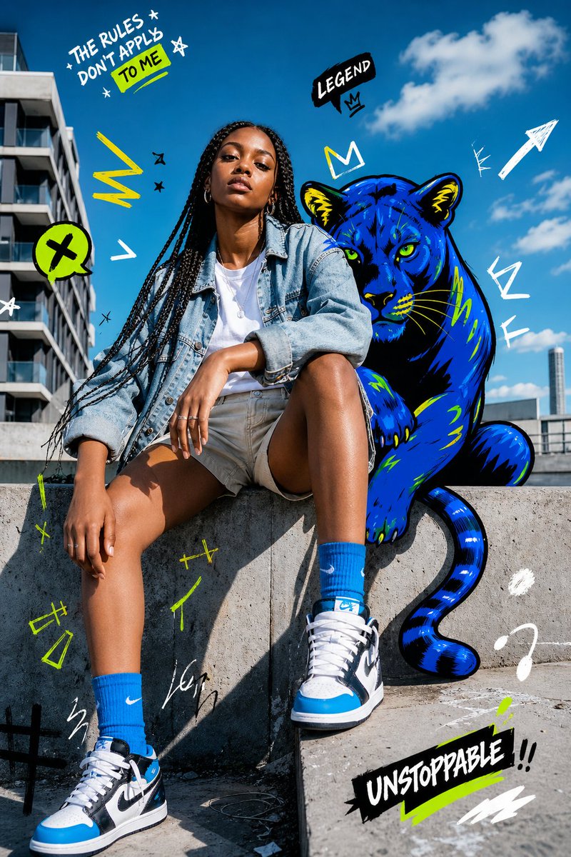 Street Fashion Panther Graffiti — GPT Image 2 image prompt example