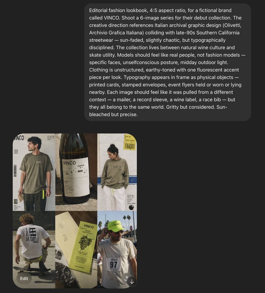 Streetwear Wine Moodboard Screenshot — GPT Image 2 image prompt example