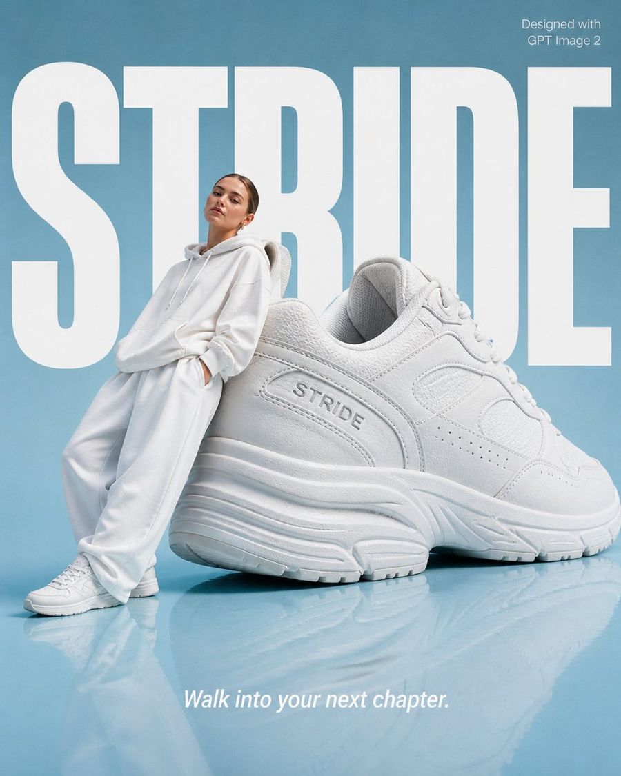Stride Fashion Advertisement Poster — GPT Image 2 image prompt example