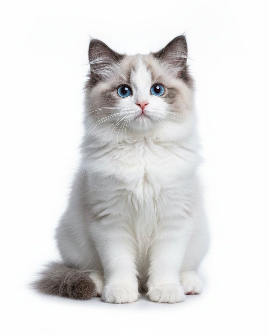 Studio Portrait Of A Blue Eyed Ragdoll Kitten — GPT Image 2 image prompt example