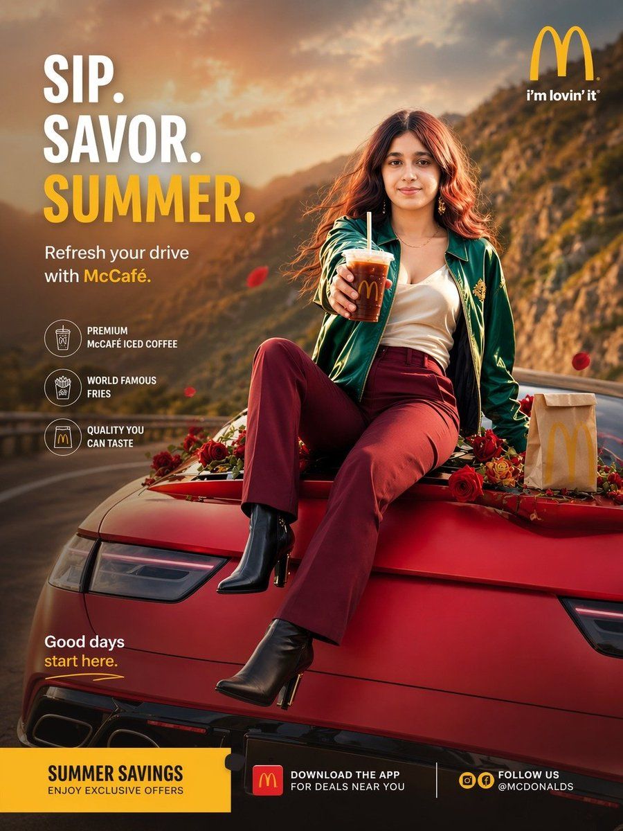 Summer Mccaf Mountain Road Ad — GPT Image 2 image prompt example