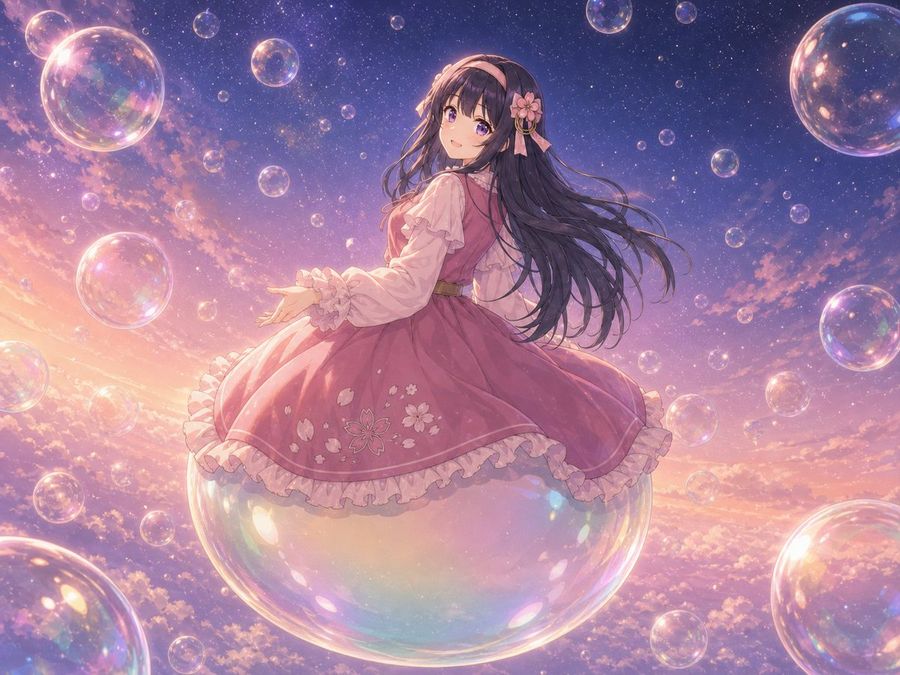 Surreal Bubble Autumn Portrait — GPT Image 2 image prompt example