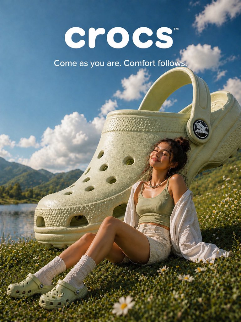 Surreal Crocs Summer Ad Poster — GPT Image 2 image prompt example