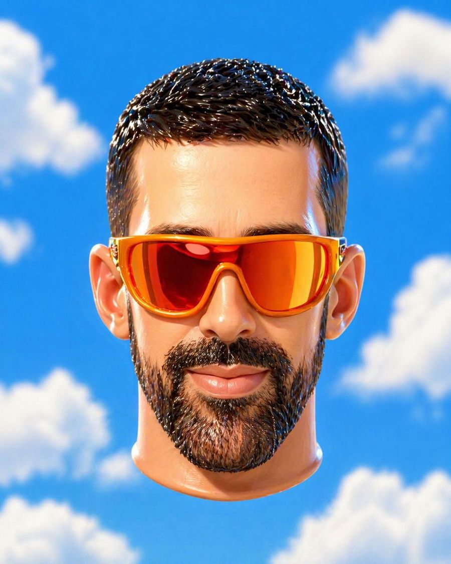 Surreal Floating Head Sky Portrait — GPT Image 2 image prompt example