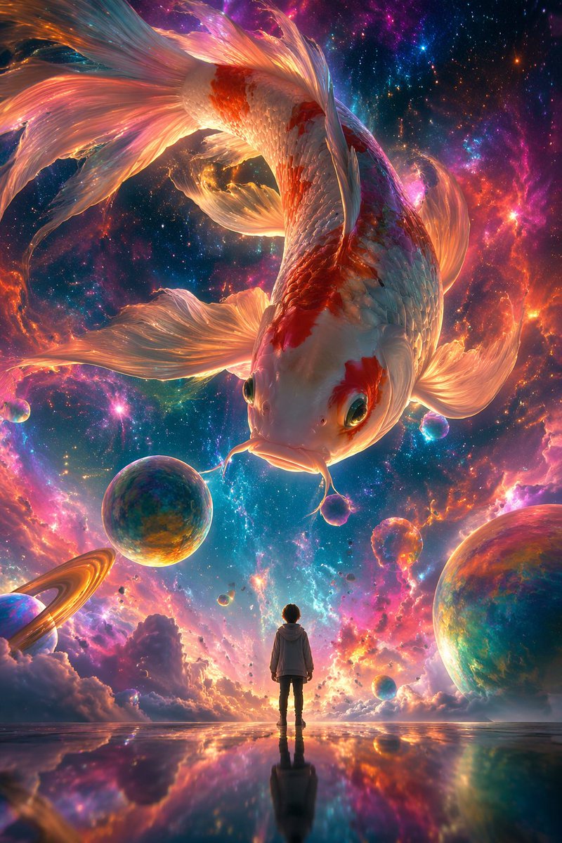 Surrealist Koi Fish Illustration — GPT Image 2 image prompt example