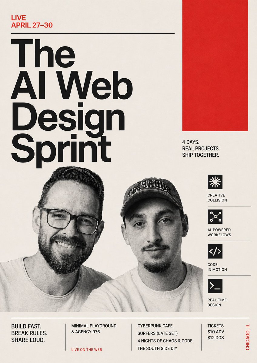 Swiss Poster For Ai Web Design Sprint — GPT Image 2 image prompt example