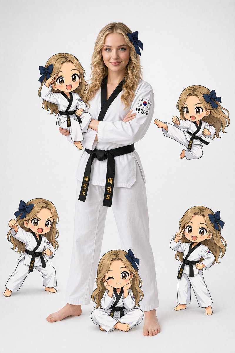 Taekwondo Woman Chibi Anime — GPT Image 2 image prompt example