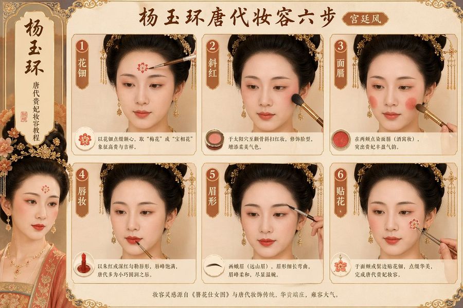 Tang Dynasty Makeup Steps Prompt — GPT Image 2 image prompt example
