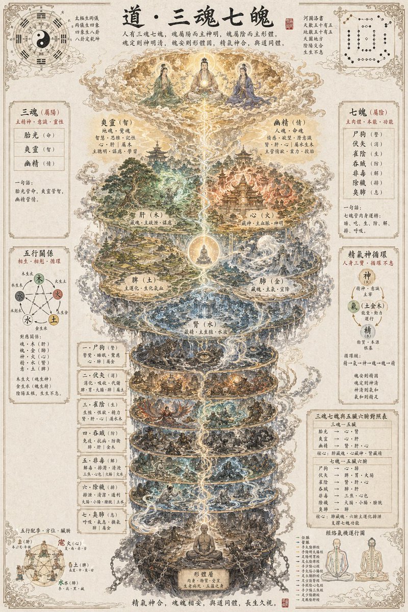 Taoist Three Souls Seven Po Poster — GPT Image 2 image prompt example