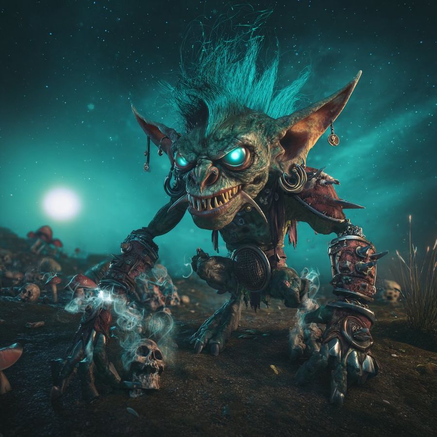Teal Goblin Warrior Art — GPT Image 2 image prompt example