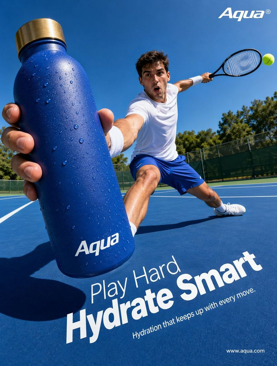 Tennis Hydration Ad Poster — GPT Image 2 image prompt example