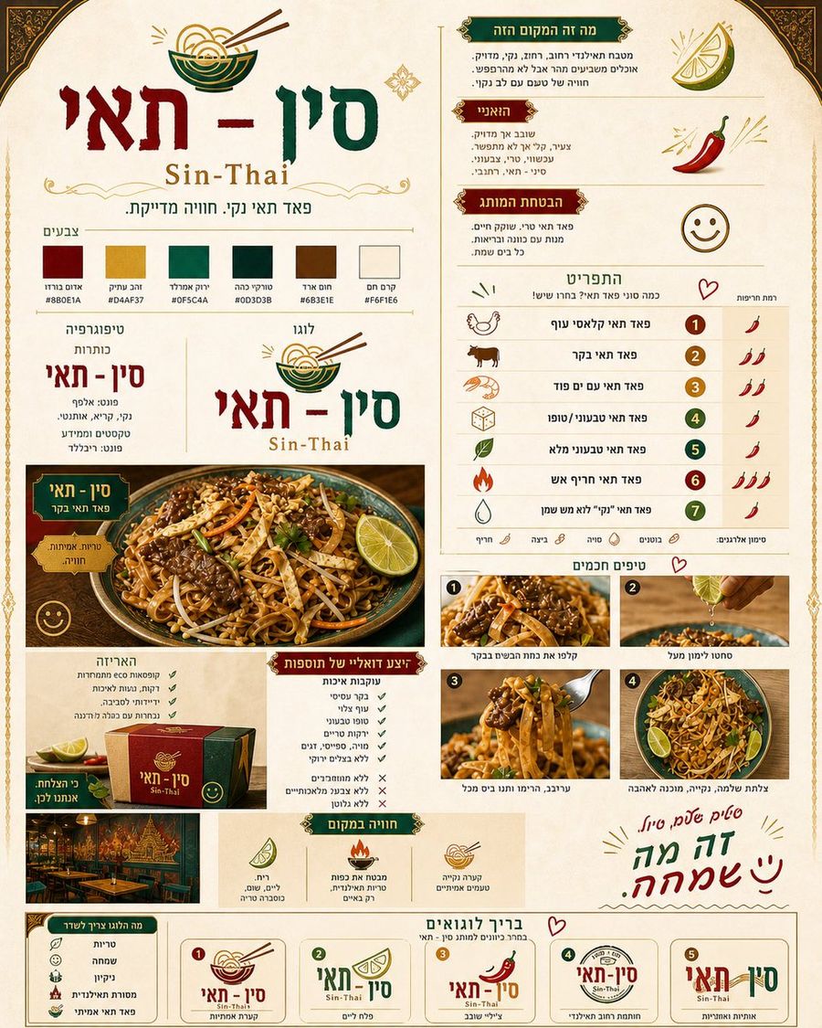 Thai Restaurant Branding Document — GPT Image 2 image prompt example