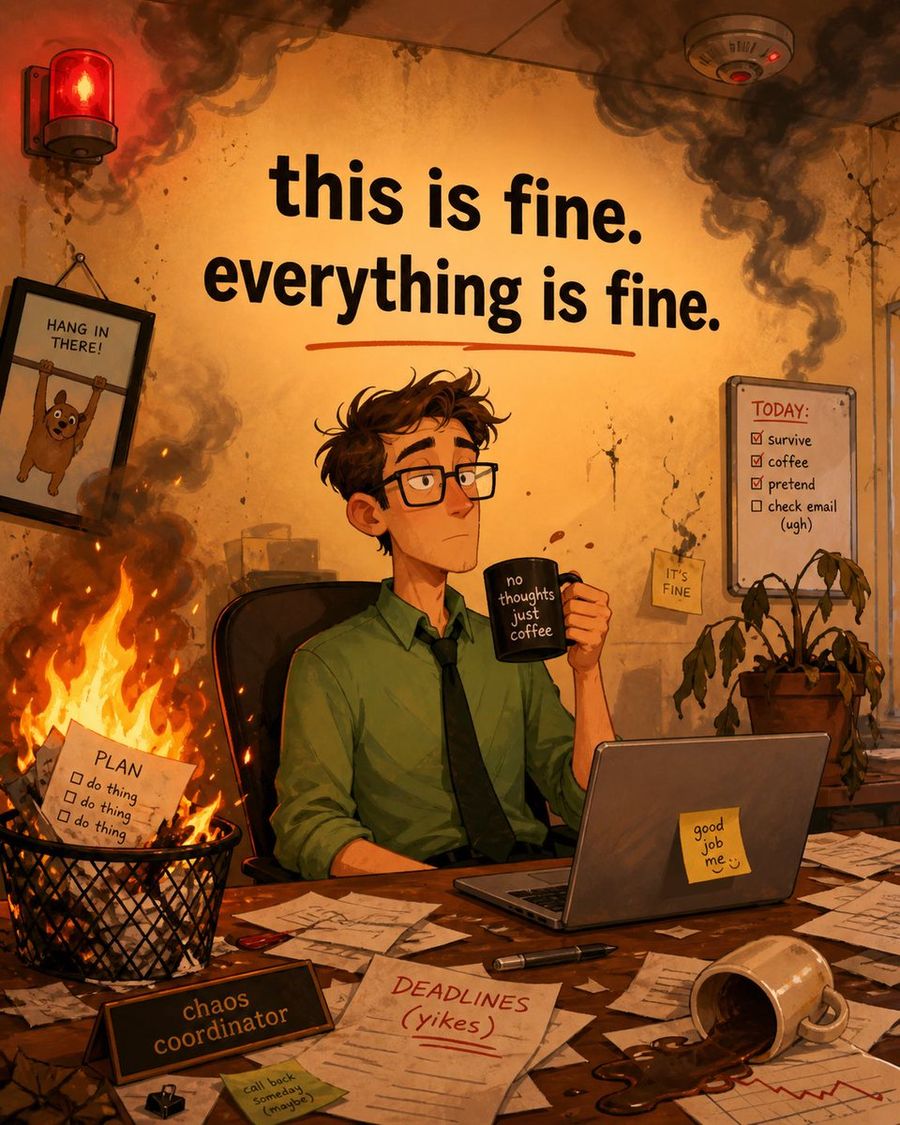 This Is Fine Office — GPT Image 2 image prompt example