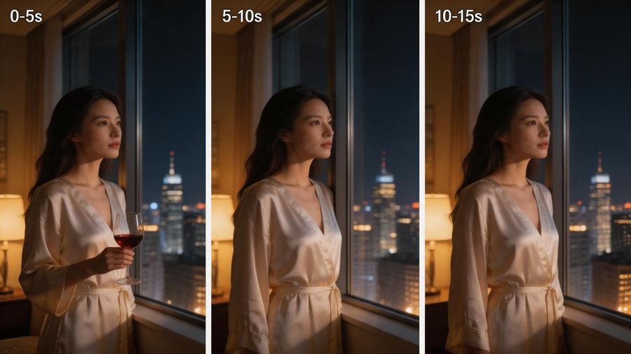 Three Panel Night Window Comparison — GPT Image 2 image prompt example