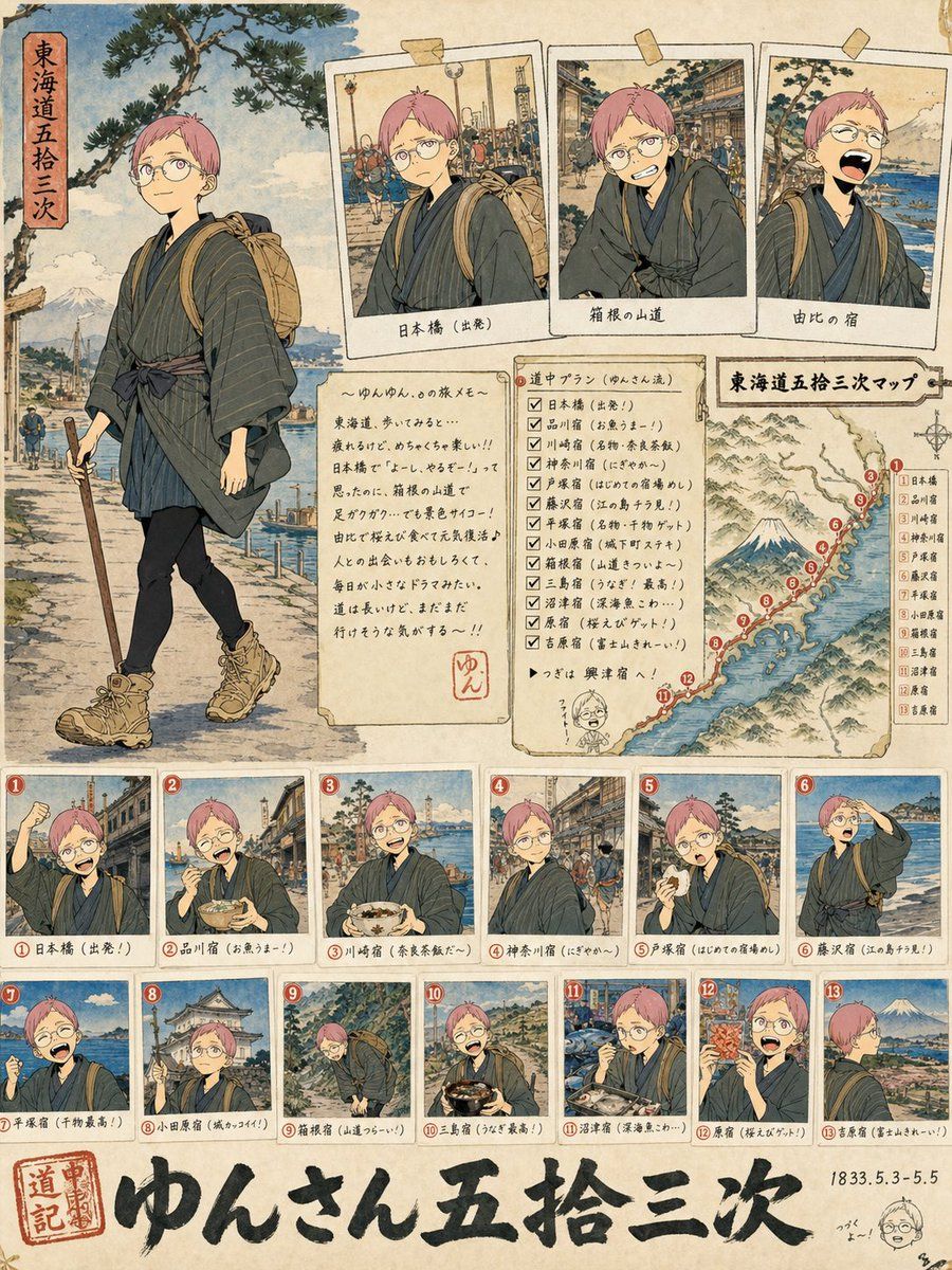 Tokaido Anime Travel Poster — GPT Image 2 image prompt example