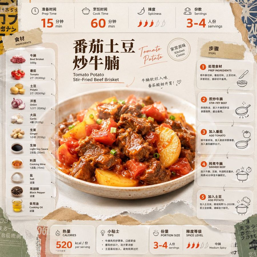 Tomato Beef Recipe Infographic — GPT Image 2 image prompt example