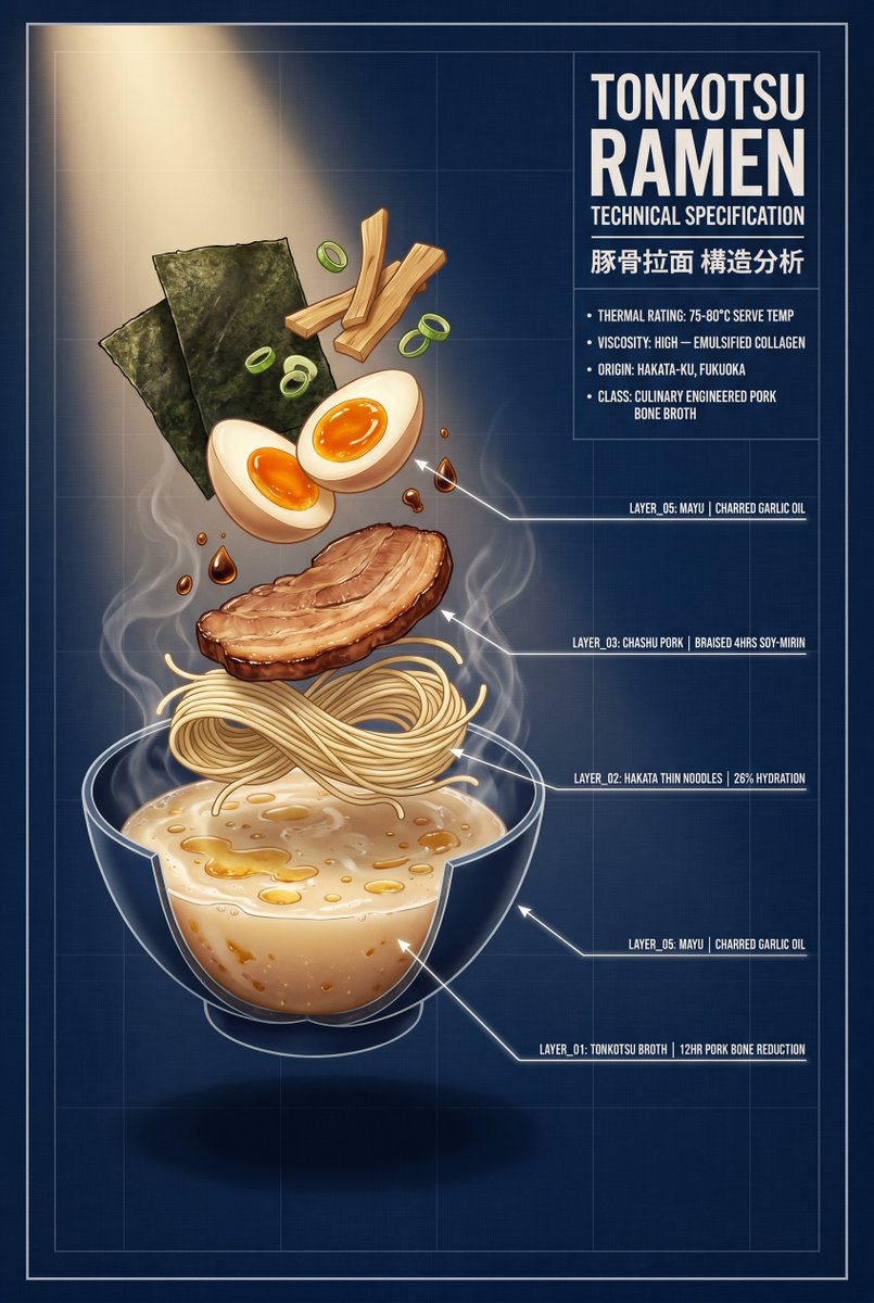 Tonkotsu Ramen Blueprint — GPT Image 2 image prompt example