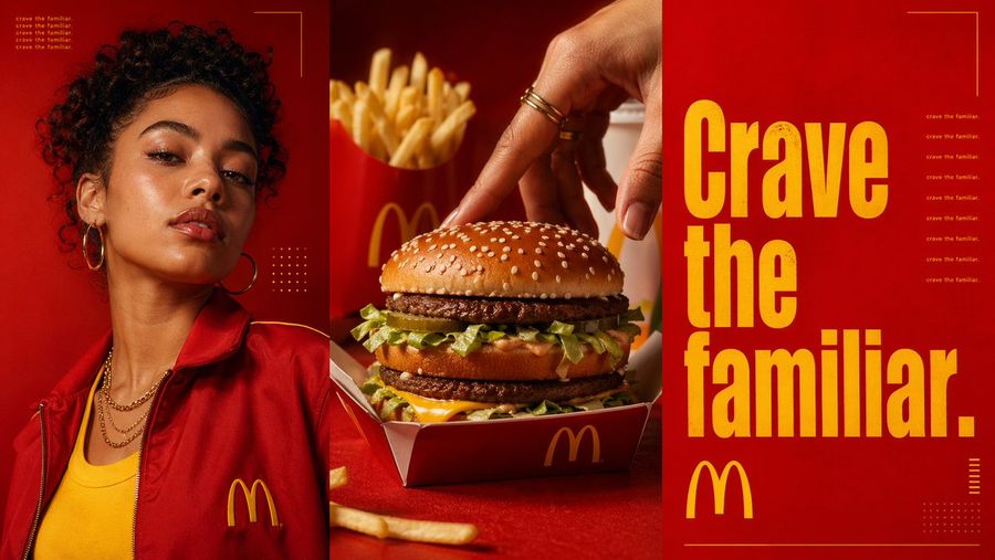 Triptych Fast Food Ad Poster — GPT Image 2 image prompt example