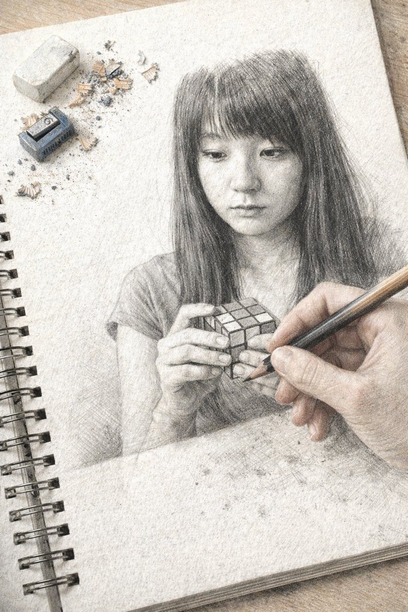 Trompe Loeil Sketchbook Drawing — GPT Image 2 image prompt example