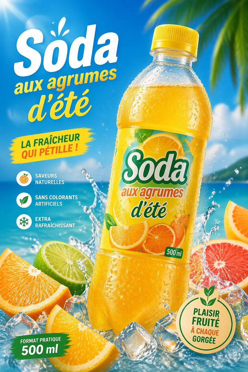 Tropical Citrus Soda Ad Poster — GPT Image 2 image prompt example