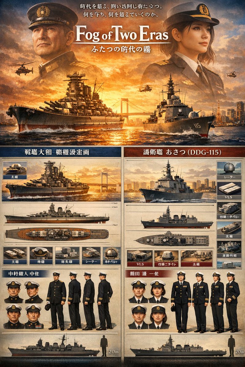 Two Era Naval Comparison Poster — GPT Image 2 image prompt example