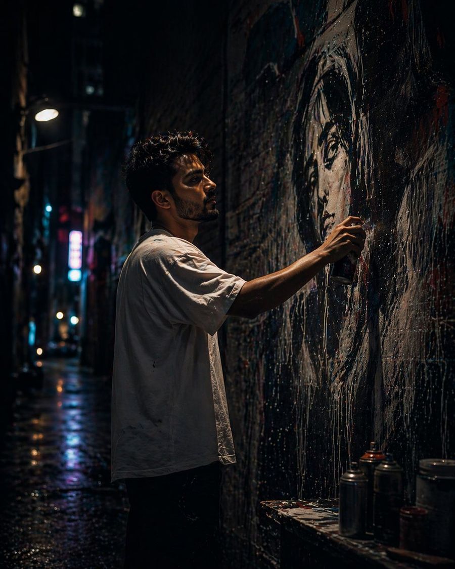Urban Alley Mural Artist — GPT Image 2 image prompt example