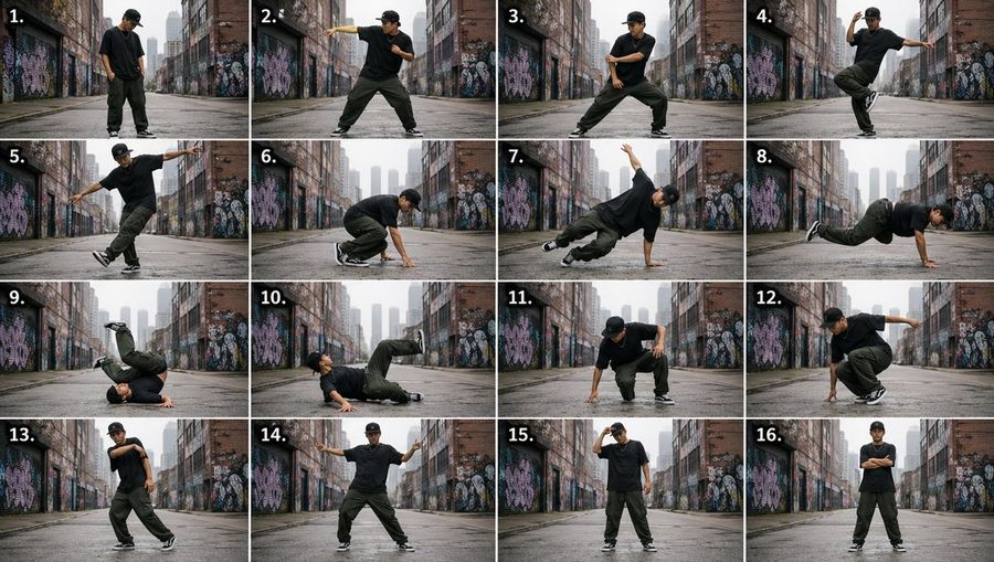 Urban Dancer Image Grid — GPT Image 2 image prompt example