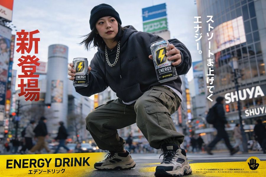Urban Energy Drink Advertisement Poster — GPT Image 2 image prompt example