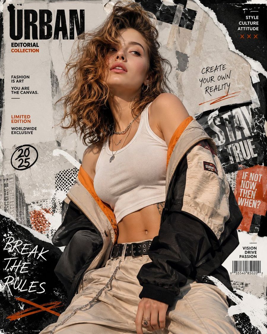 Urban Fashion Editorial Collage Poster by @SimplyAnnisa — GPT Image 2 image prompt example