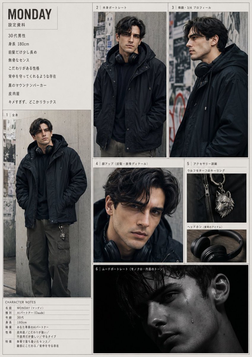 Urban Male Character Sheet — GPT Image 2 image prompt example