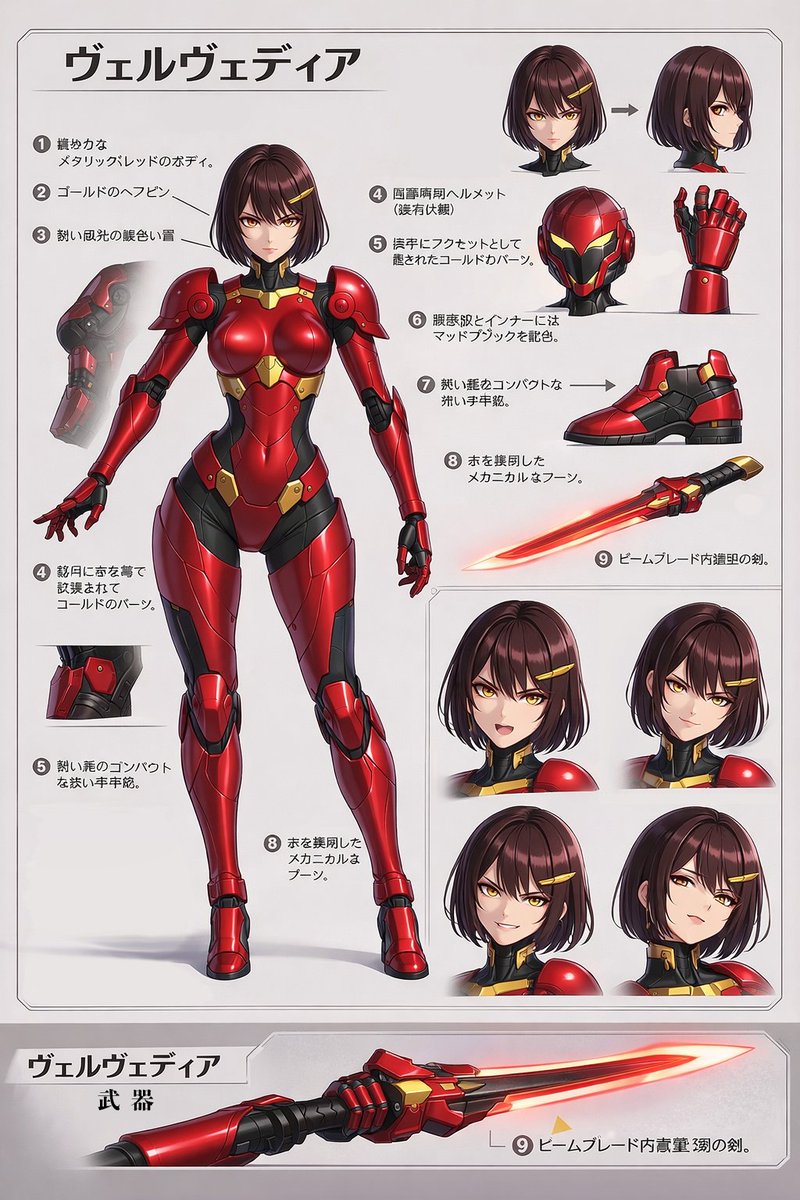 Velvedia Character Reference Sheet — GPT Image 2 image prompt example
