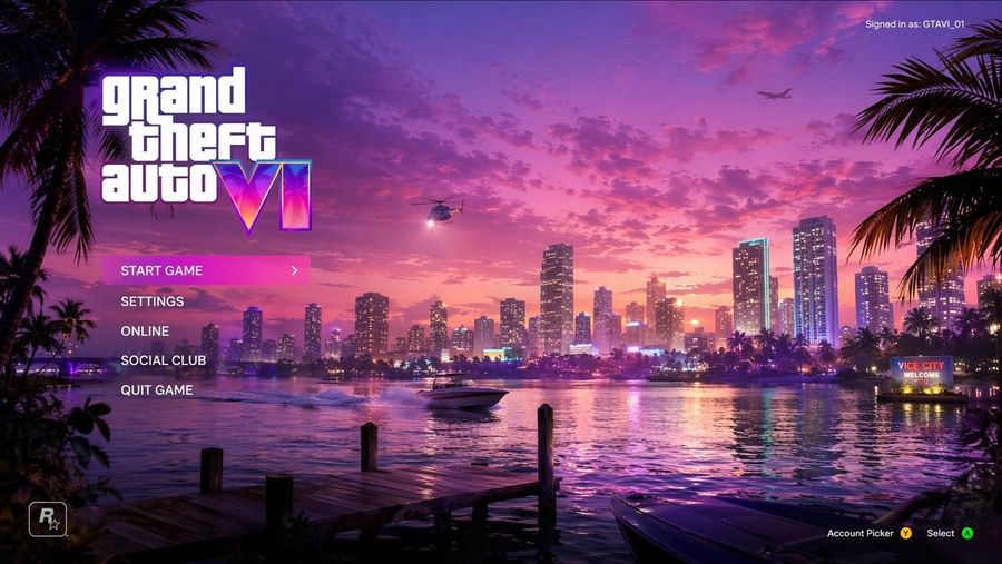 Vice City Sunset Game Menu Mockup — GPT Image 2 image prompt example